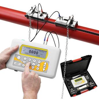 Portable clamp on flow meter